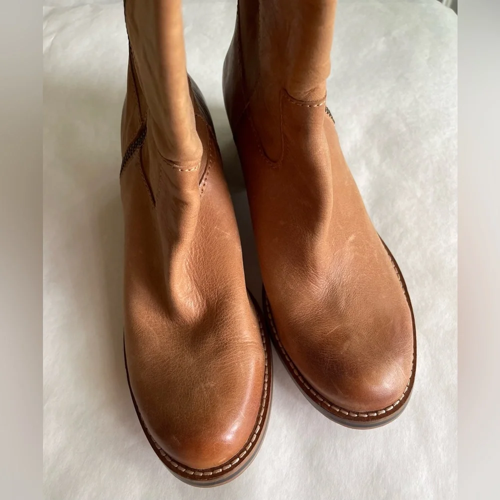 Lucky Brand Brown Tan Leather Boots Womens Size 10 - Picture 4 of 7